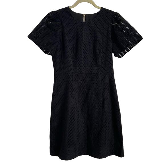 J. Crew Black Eyelet A line Dress Women's size 2 - Picture 1 of 10